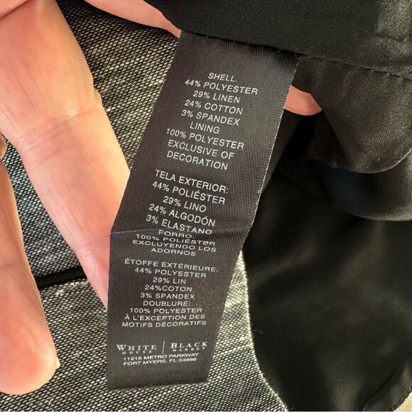 WHITE HOUSE BLACK MARKET Jacket 4 Lightweight Textured Linen Blend Stretch Zip - Picture 9 of 10